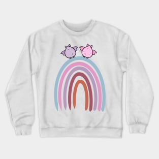 Cute bats on a matte gothic rainbow Crewneck Sweatshirt